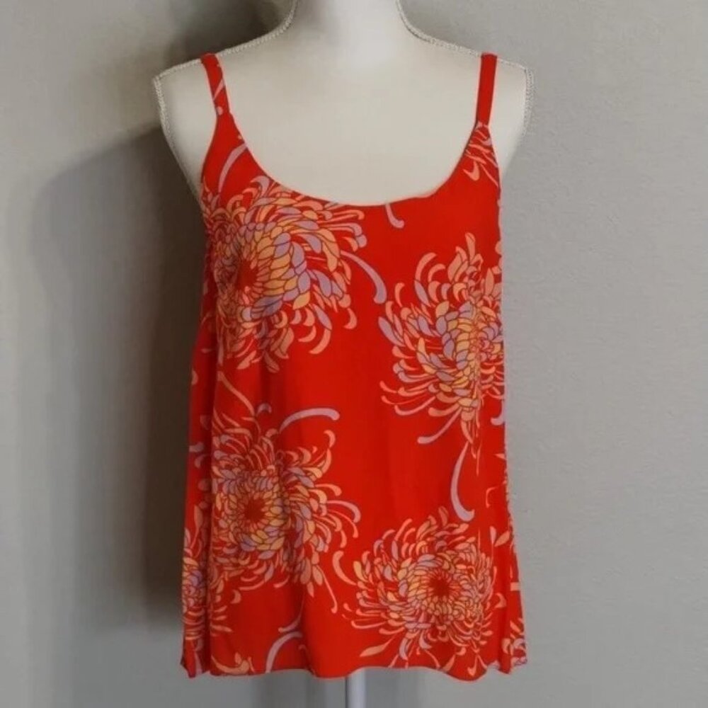 CAbi Orange Floral Tank - Medium